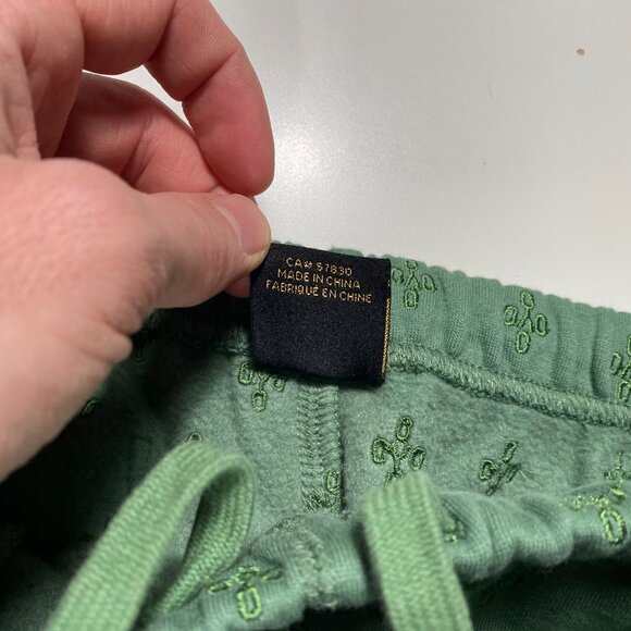 Octobers Very Own All Over Embroidered Monogram Sweatpants Green mens size S - Picture 5 of 9